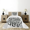 thumbnail image 1 of Ambesonne Rock Music Quilted Bedspread Set 2 Pcs, Vintage Rock 'n' Roll, Twin Size, Black Dimgrey, 1 of 3