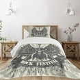 thumbnail image 1 of Ambesonne Rock Music Quilted Bedspread Set 2 Pcs, Winged Instrument, Twin Size, Taupe Dust Cream, 1 of 5