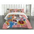 thumbnail image 1 of Ambesonne Rock Music Quilted Bedspread Set 3 Pcs, 60s Inspired Guitar, King Size, Multicolor, 1 of 5