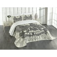 thumbnail image 1 of Ambesonne Rock Music Quilted Bedspread Set 3 Pcs, Winged Instrument, Queen Size, Taupe Dust Cream, 1 of 5