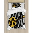 thumbnail image 1 of Ambesonne Rock and Roll Duvet Cover Sets, Skull Shaped Guitar, 2-Twin, Grey Mustard Dark Grey, 1 of 3
