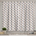 thumbnail image 1 of Ambesonne Rock and Roll Kitchen Curtains, Repeating Music, 55"x39", Orange Violet, 1 of 2