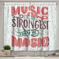 thumbnail image 1 of Ambesonne Rock and Roll Kitchen Curtains, Retro Calligraphy, 55"x39", White Multicolor, 1 of 3