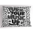 thumbnail image 1 of Ambesonne Rock and Roll Pillow Sham, Turn Your Music, 36" X 20", Charcoal Grey and White, 1 of 2