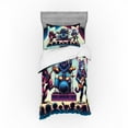 thumbnail image 1 of Ambesonne Rocker Animals Bedding Set 3 Pcs, Gorilla Cat Bear Fun, TwinXL, Fuchsia Blue Peach, 1 of 1