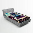 thumbnail image 1 of Ambesonne Rocker Animals Fitted Sheet, Gorilla Cat Bear Fun, Twin Size, Fuchsia Blue Peach, 1 of 3