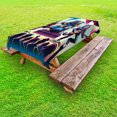 thumbnail image 1 of Ambesonne Rocker Animals Outdoor Tablecloth, Gorilla Cat Bear Fun, 58"x120", Fuchsia Blue Peach, 1 of 2