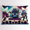 thumbnail image 1 of Ambesonne Rocker Animals Pillow Sham, Gorilla Cat Bear Fun, 26" X 20", Fuchsia Blue Peach, 1 of 2