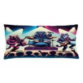 thumbnail image 1 of Ambesonne Rocker Animals Throw Pillow Cushion Cover, Gorilla Cat Bear Fun, 36" X 16", Fuchsia Blue Peach, 1 of 2