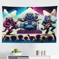 thumbnail image 1 of Ambesonne Rocker Animals Wall Hanging Tapestry, Gorilla Cat Bear Fun, 45"x30", Fuchsia Blue Peach, 1 of 2