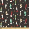 thumbnail image 1 of Ambesonne Rockets Fabric by the Yard Upholstery, Space Science Tech Machines, 2 Yards, Ruby Sea Green, 1 of 5