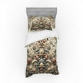 thumbnail image 1 of Ambesonne Rococo Bedding Set 3 Pcs, Palatial Flowers Posh Ethnic, TwinXL, Tan Dark Blue and Pale Ruby, 1 of 2