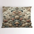 thumbnail image 1 of Ambesonne Rococo Pillow Sham, Palatial Flowers Posh Ethnic, 36" X 20", Tan Dark Blue and Pale Ruby, 1 of 2