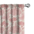 thumbnail image 1 of Ambesonne Romance Curtains, Pink Flowers and Leaves, Pair of 28"x95", Pink, 1 of 5