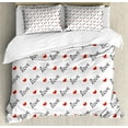 thumbnail image 1 of Ambesonne Romance Duvet Cover Set, Love Valentines Day, 2-Calking, Vermilion Black, 1 of 3