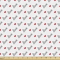 thumbnail image 1 of Ambesonne Romance Fabric by the Yard Upholstery, Love Valentines Day, 3 Yards, Vermilion Black, 1 of 4