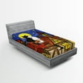 thumbnail image 1 of Ambesonne Romance Fitted Sheet, 2 Lover Cats with Sky, Twin Size, Multicolor, 1 of 2