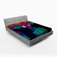 thumbnail image 1 of Ambesonne Romance Fitted Sheet, Floral Eyes and Stripe, Full Size, Multicolor, 1 of 2