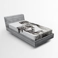 thumbnail image 1 of Ambesonne Romance Fitted Sheet, Mariage, Twin XL Size, Dimgrey and White, 1 of 2