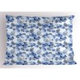 thumbnail image 1 of Ambesonne Romance Pillow Sham, Paintbrush Camelia Leaf, 26" X 20", Blue, 1 of 2