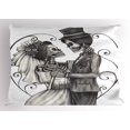 thumbnail image 1 of Ambesonne Romance Pillow Sham, Skeleton Marriage, 26" X 20", Dimgrey and White, 1 of 2