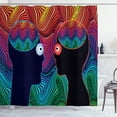 thumbnail image 1 of Ambesonne Romance Shower Curtain, Floral Eyes and Stripe, 69"Wx70"L, Multicolor, 1 of 5