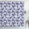 thumbnail image 1 of Ambesonne Romance Shower Curtain, Old Flowers Butterfly, 69"Wx70"L, Pale Blue Violet Black, 1 of 5