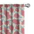 thumbnail image 1 of Ambesonne Romantic Window Curtains, Gentle Rose Design, Each 28" W x 84" L, Aqua Dark Coral Beige, 1 of 4