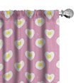 thumbnail image 1 of Ambesonne Romantic Window Curtains, Heart Shaped Eggs Design, Each 28" W x 63" L, Pink Mustard and White, 1 of 4