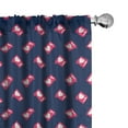 thumbnail image 1 of Ambesonne Romantic Window Curtains, Hearts with Number 1 Art, Each 28" W x 63" L, Dark Coral and Night Blue, 1 of 3