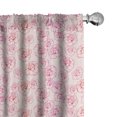 thumbnail image 1 of Ambesonne Romantic Window Curtains, Outline Rose Petals, Each 28" W x 84" L, Pale Pink Magenta, 1 of 4