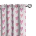 thumbnail image 1 of Ambesonne Romantic Window Curtains, Valentine's Day Shapes, Each 28" W x 95" L, Pink and White, 1 of 4