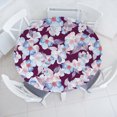 thumbnail image 1 of Ambesonne Romantic Blooms Fitted Round Tablecloth, Boho Autumn Flowers, 56"- 60" Diameter, Dark Magenta Pale Blue, 1 of 1