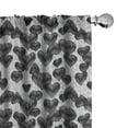 thumbnail image 1 of Ambesonne Romantic Curtains, Gothic Hearts Tattoo, Pair of 28"x95", Pale Grey Black, 1 of 5