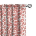thumbnail image 1 of Ambesonne Romantic Curtains, Hot Retro Lady Lips, Pair of 28"x95", Vermilion and White, 1 of 5