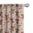 thumbnail image 1 of Ambesonne Romantic Curtains, Medieval Valentine Themed, Pair of 28"x63", Eggshell Caramel and Ruby, 1 of 5