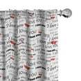 thumbnail image 1 of Ambesonne Romantic Curtains, Romance Couple Love, Pair of 28"x63", Vermilion Black White, 1 of 5