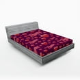 thumbnail image 1 of Ambesonne Romantic Emoji Fitted Sheet, Valentines Heart, Full Size, Dark Magenta and Dark Pink, 1 of 3