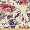 thumbnail image 1 of Ambesonne Romantic Fabric by the Yard, English Garden Scene Peony, 5 Yards, Dark Coral and Champagne, 1 of 1