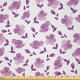 thumbnail image 1 of Ambesonne Romantic Fabric by the Yard Microfiber, Floral Bridal Pattern, 2 Yards, Violet White, 1 of 1