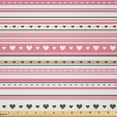 thumbnail image 1 of Ambesonne Romantic Fabric by the Yard Microfiber, Hearts Dots Stripes, 5 Yards, Pale Pink Dark Brown Tan, 1 of 2