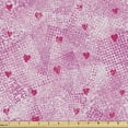 thumbnail image 1 of Ambesonne Romantic Fabric by the Yard Upholstery, Hearts Abstract Shapes Art, 5 Yards, Hot Pink Magenta and White, 1 of 5