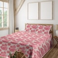 thumbnail image 1 of Ambesonne Romantic Fitted & Flat Sheet with Sham 3 Pcs Set, Valentines Day Kiss Love, Twin XL, Pastel Pink Grey Eggshell, 1 of 1