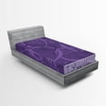 thumbnail image 1 of Ambesonne Romantic Fitted Sheet 2 Pcs Set, Indigo Purple Hearts, Twin XL, Eggplant Purple, 1 of 3