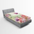 thumbnail image 1 of Ambesonne Romantic Fitted Sheet, Garden Flowers, Twin XL Size, Pale Pink Purple, 1 of 3