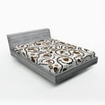 thumbnail image 1 of Ambesonne Romantic Fitted Sheet, Love Heart Swirls Dots, Queen Size, Dark Brown and White, 1 of 3