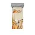 thumbnail image 1 of Ambesonne Romantic Fitted Sheet & Pillow Sham Set, Seashells Starfish, Twin, Beige Ivory Cream, 1 of 2