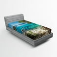 thumbnail image 1 of Ambesonne Romantic Fitted Sheet, Tahoe Snowy Mountain, Twin Size, Pale Blue Green Eggshell, 1 of 2