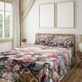 thumbnail image 1 of Ambesonne Romantic Fitted & Top Sheet Set with Sham, Pastel Love Garden Flowers, Pale Pink Peach and Lilac, 1 of 1