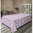 thumbnail image 1 of Ambesonne Romantic Flat Sheet, Floral Bridal Pattern, Twin Size, Violet White, 1 of 1